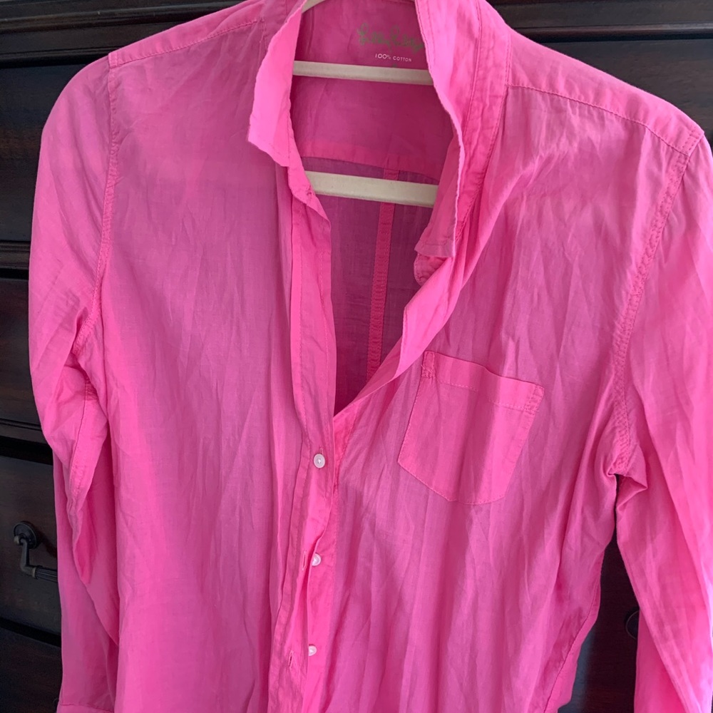 COPY - Lilly Pulitzer pink dress shirt - M